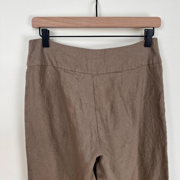 New Eileen Fisher 100% Linen Wide Leg Straight Trousers Minimalist Coastal Pants - Picture 8 of 9